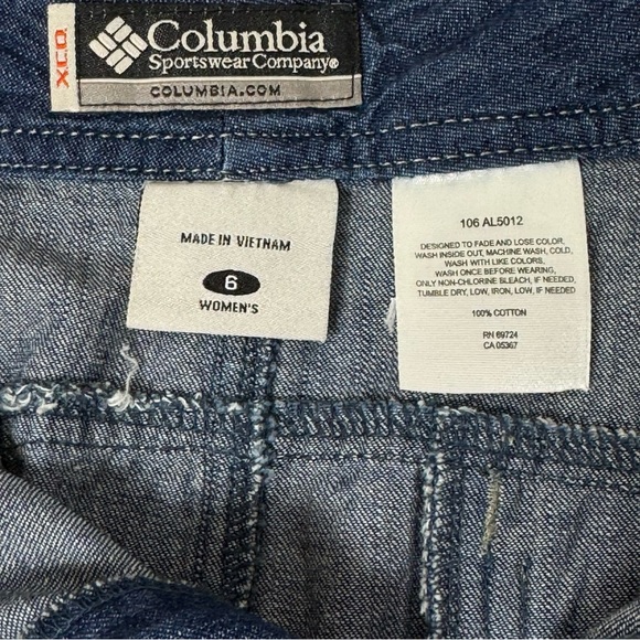Columbia Denim Blue Jean Mid-Length Skirt Pockets Side Slits Size 6 - Picture 10 of 10